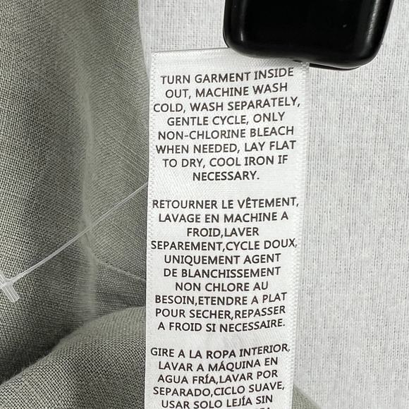 MARY LAWLESS LEE X SPLENDID Linen Top Sage Medium Apron Button Front Cross back - Picture 10 of 16